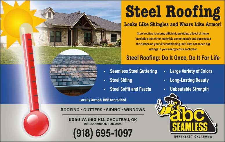ABC Seamless of NE Oklahoma, Chouteau, OK July 2025 Value News display ad image