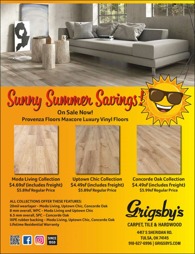 Grigsby's Carpet, Tile & Hardwood July 2025 Value News display ad image