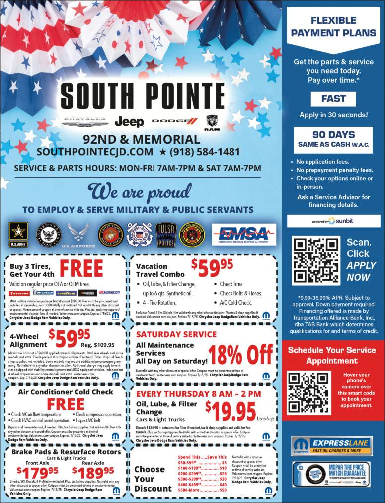 South Pointe Chrysler Jeep Dodge RAM June 2025 Value News display ad image