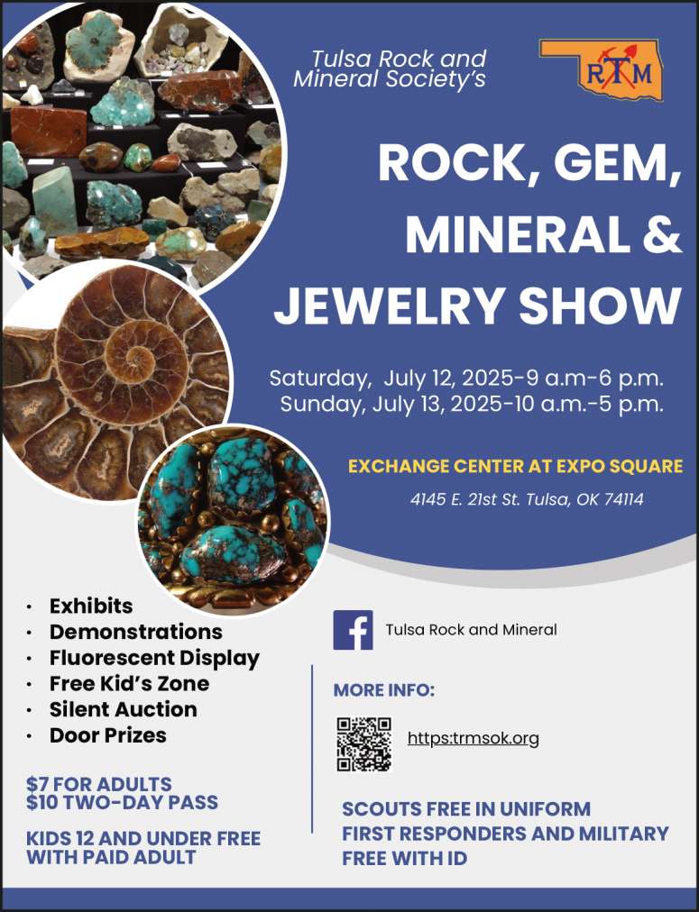 Tulsa Rock & Mineral Society June 2025 Value News display ad image