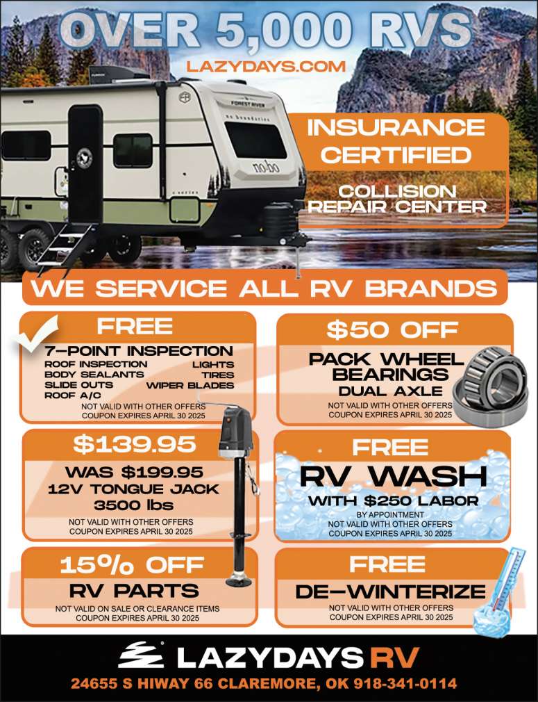 Lazydays RV March 2025 Value News display ad image