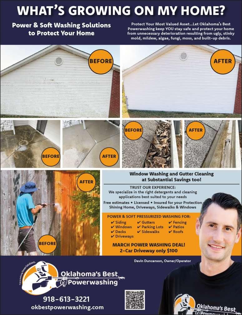 Oklahoma's Best Power Washing March 2025 Value News display ad image