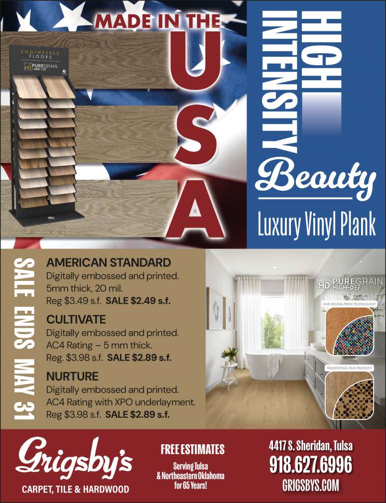 Grigsby's Carpet, Tile & Hardwood May 2025 Value News display ad image