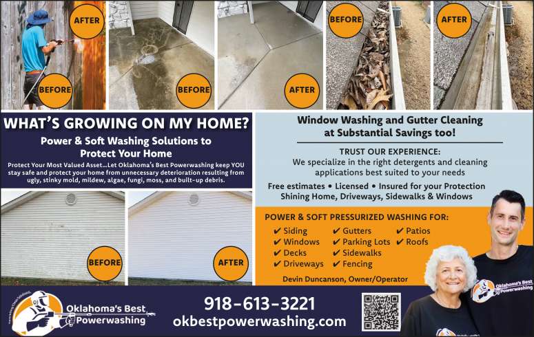 Oklahoma's Best Power Washing May 2025 Value News display ad image