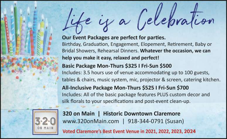 Three Twenty on Main Event Venue May 2025 Value News display ad image
