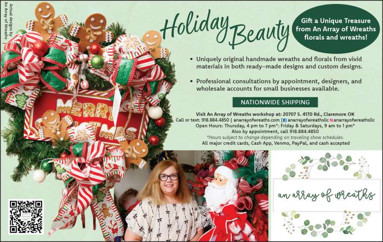 A collection of unique, colorful holiday wreaths and florals for your home.