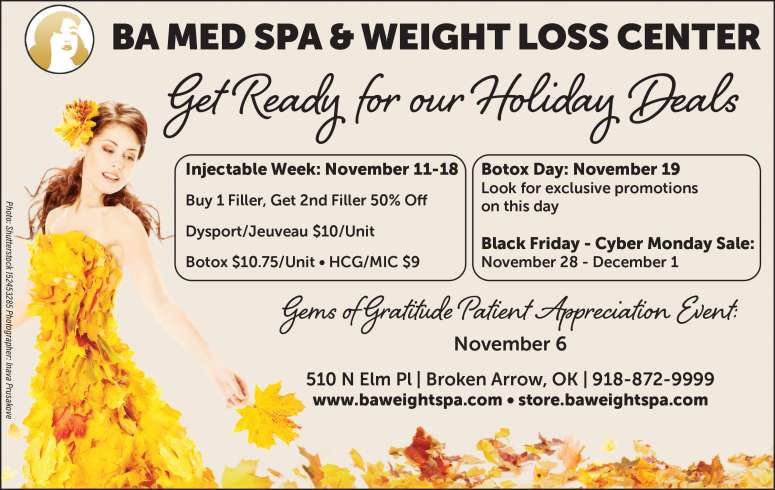 BA Med Spa November holiday sale event.