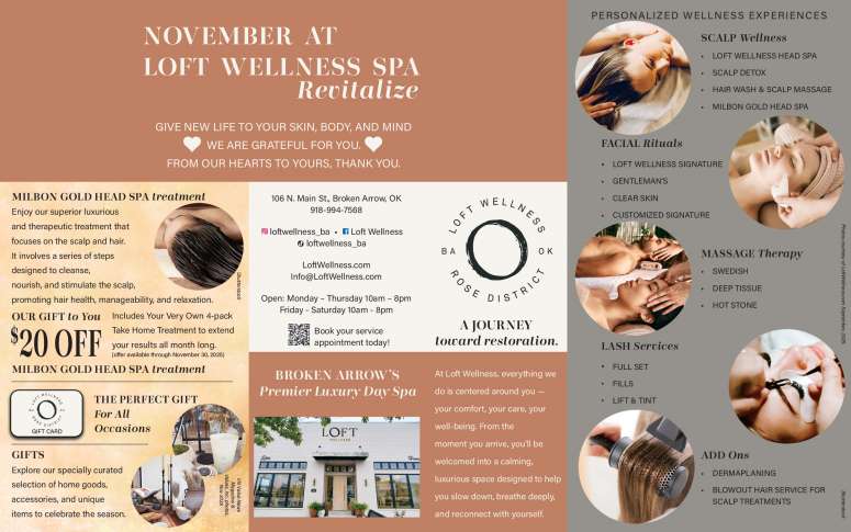 Loft Wellness in Broken Arrow, Oklahoma, has Personalized Wellness Experiences.