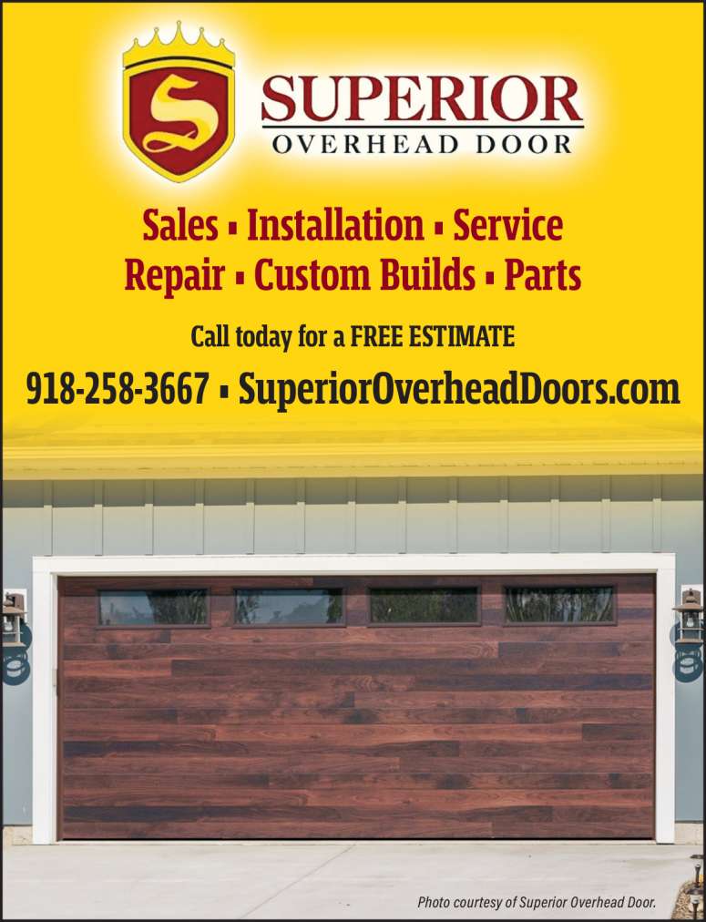 A stylish garage door from Superior Overhead Door.