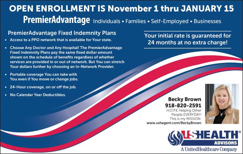 Becky Brown can help you secure healthcare coverage during Open Enrollment.