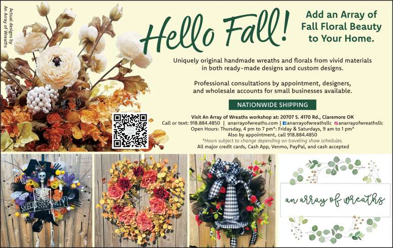 A collection of unique, colorful wreaths and florals for your home.