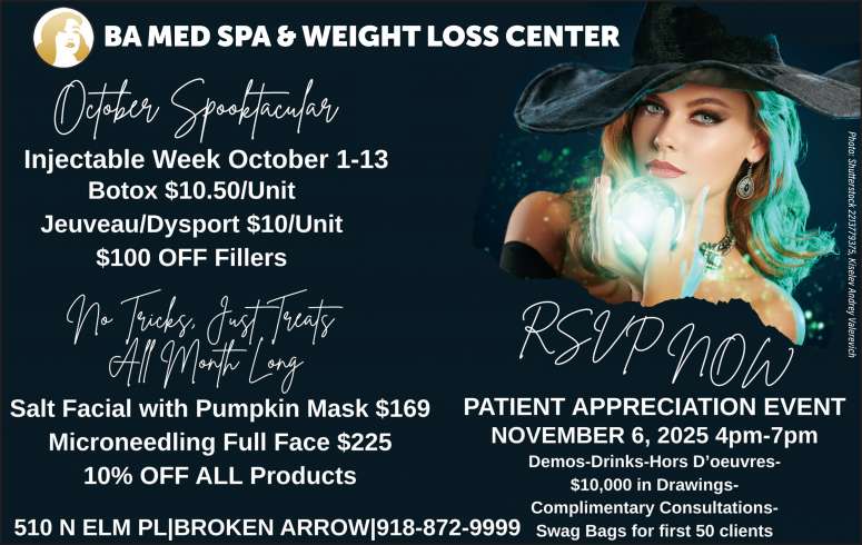 BA Med Spa October Spooktacular sale event advertisement.