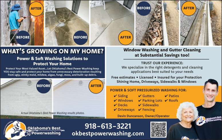 A variety of Oklahoma's Best Power Washing Before & After Photos