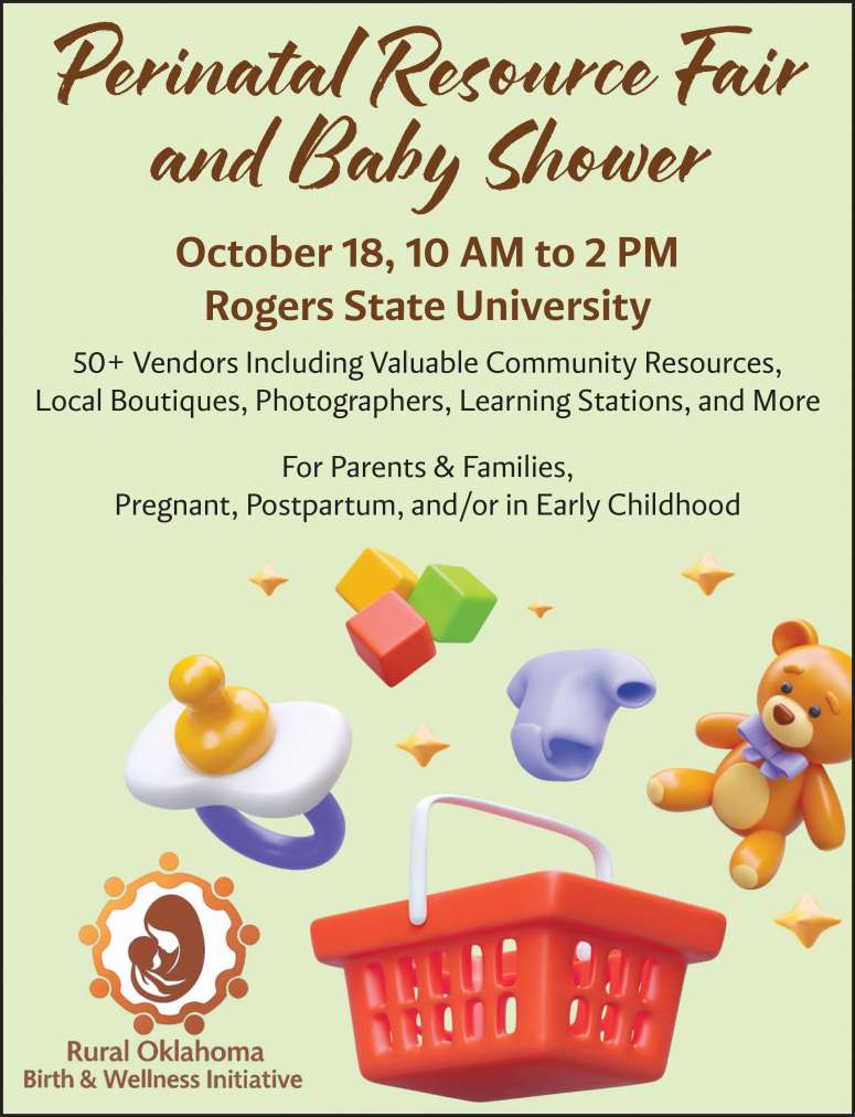 Rural Oklahoma Birth & Wellness Initiative Resource Fair & Baby Shower Advertisement
