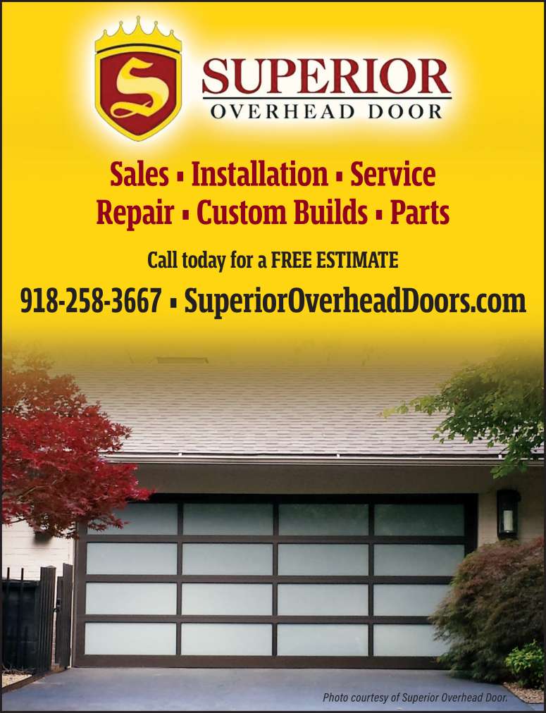 A stylish garage door from Superior Overhead Door.