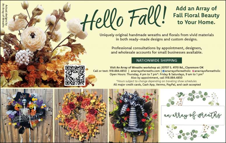 A collection of unique, colorful wreaths and florals for your home.