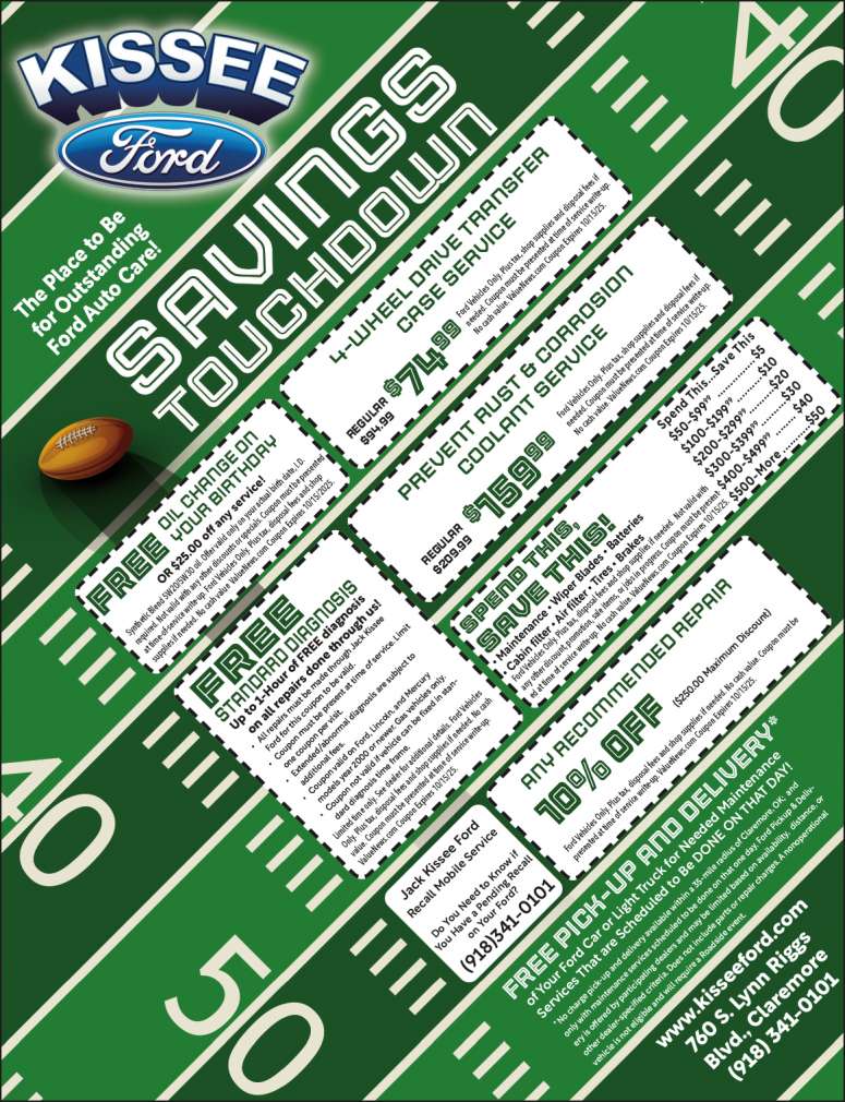 Savings touchdown at Kissee Ford concept.