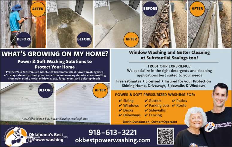 A variety of Oklahoma's Best Power Washing Before & After Photos