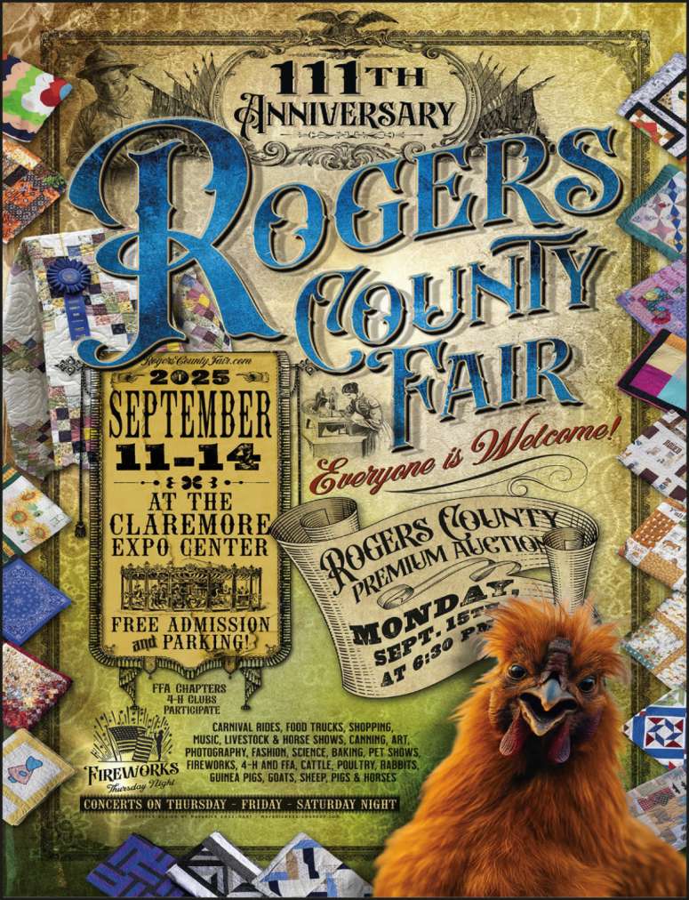 A fun vintage depiction of the Rogers County Fair.