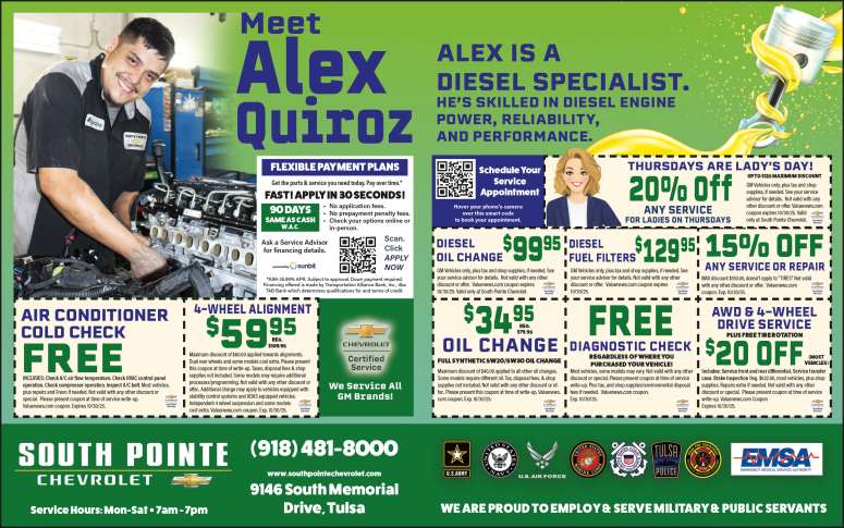 Alex Quiroz, diesel specialist at South Pointe Chevrolet.