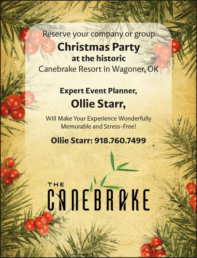 The Canebrake logo with vintage Christmas art.
