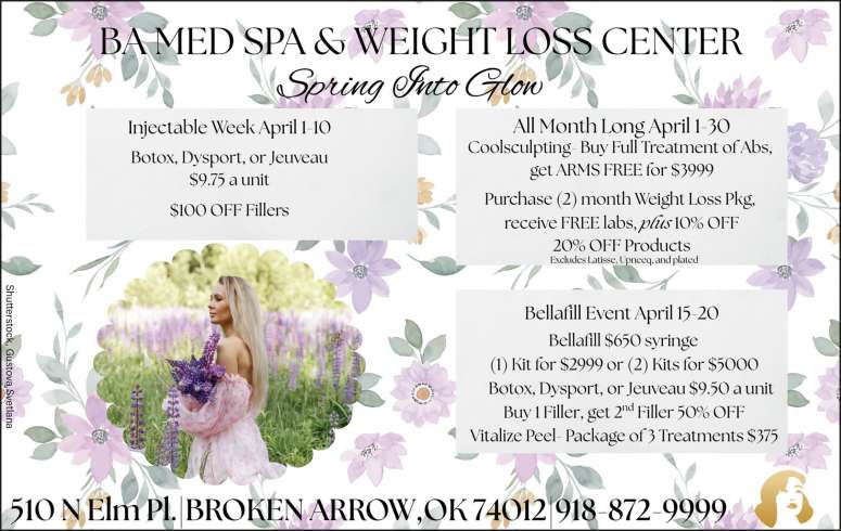 BA Med Spa Spring Into Glow sale event.