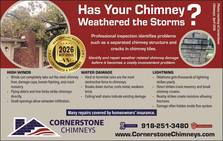 Certified chimney repair by Cornerstone Chimneys.