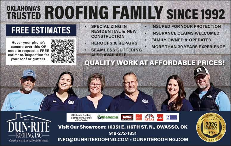 FREE roofing estimates Dun-Rite Roofing.