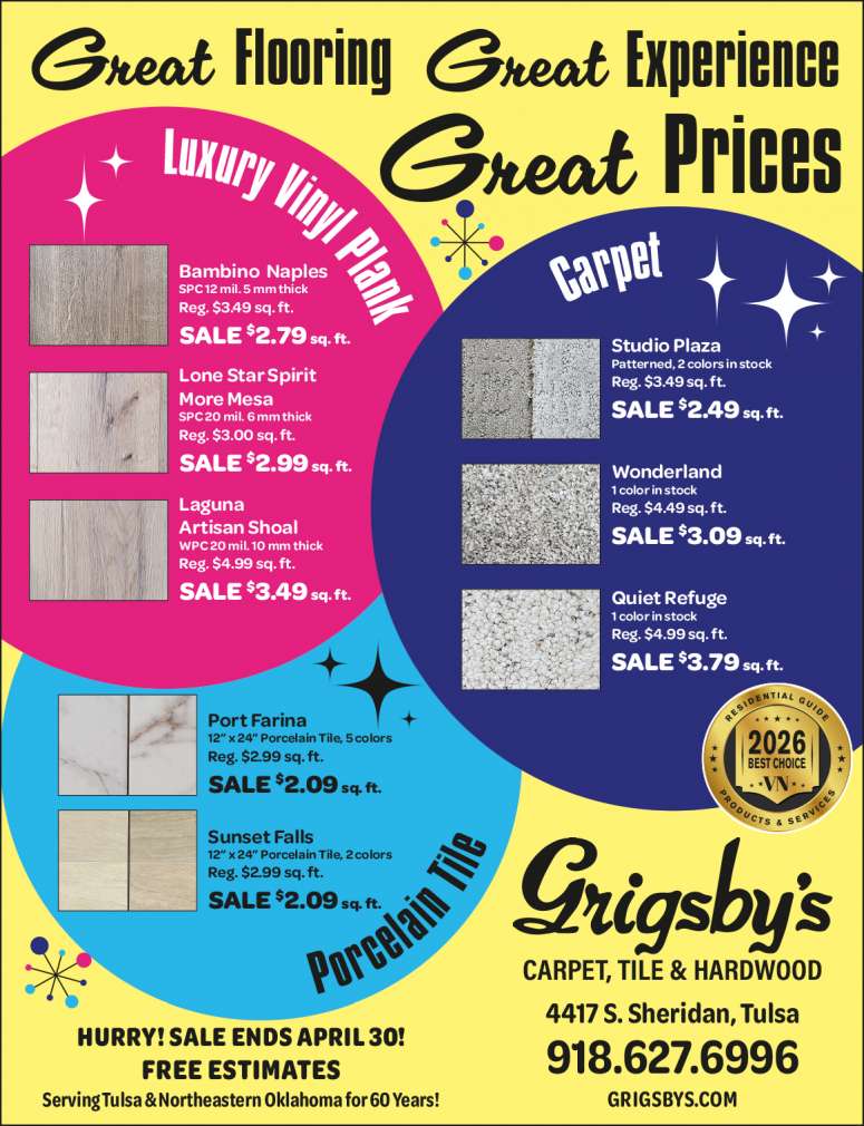 Grigsby's has discounted prices during their April sale.