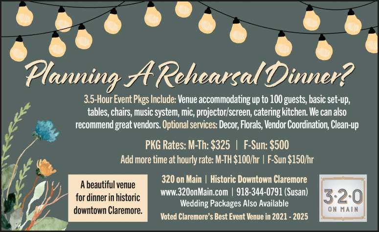 Host your rehearsal dinner at Three Twenty On Main.