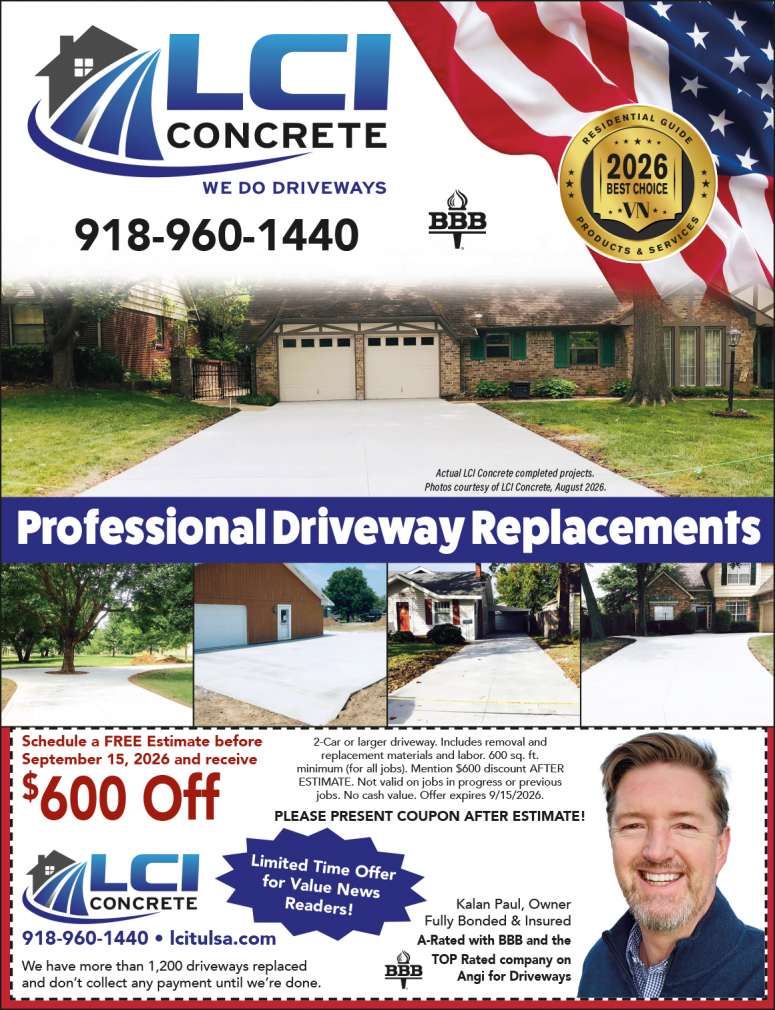 LCI Concrete $600 off coupon for Value News readers.