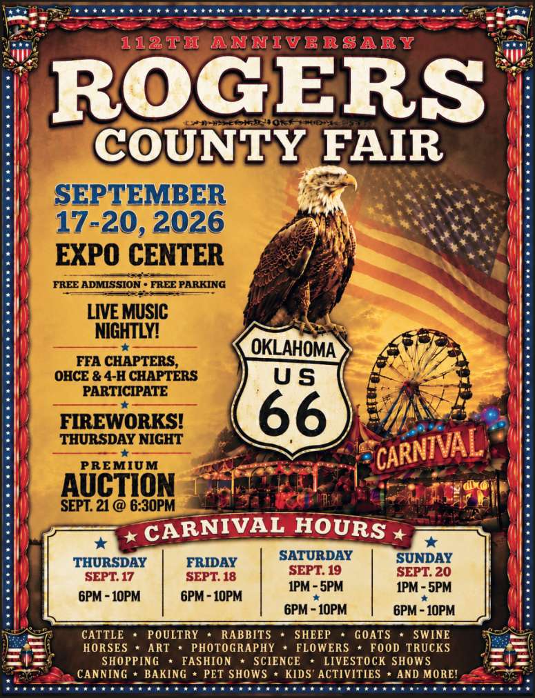 Enjoy fun for the whole family at the 112th Annual Rogers County Fair.