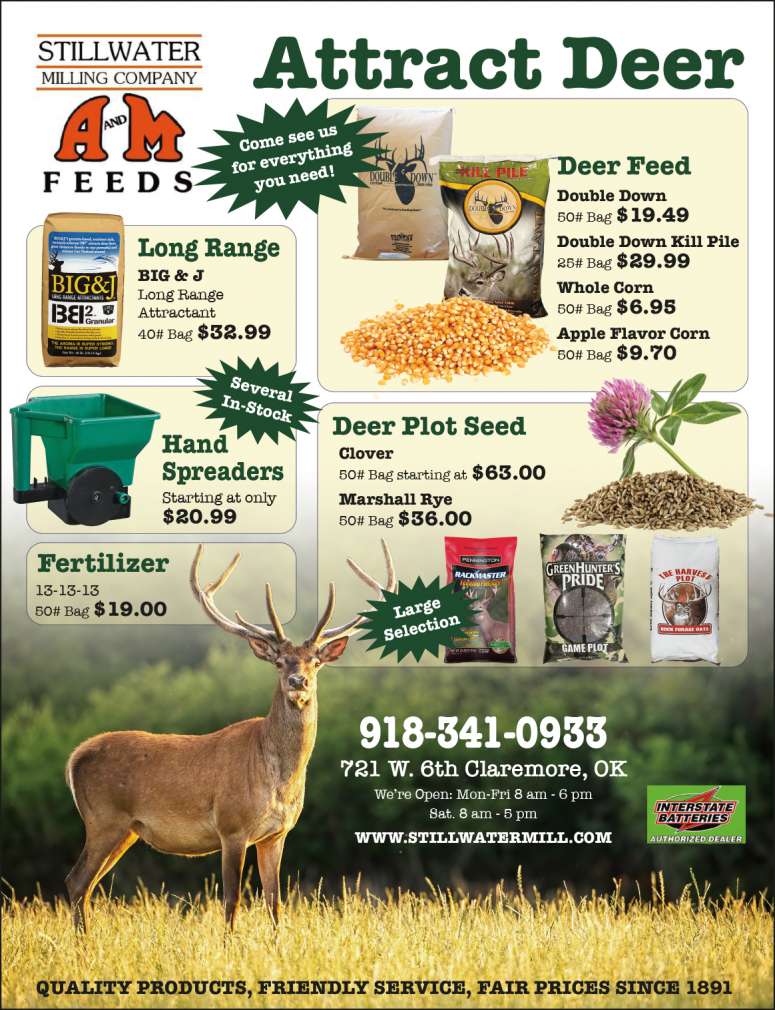 Everything you need to attract deer is available at Stillwater Milling Company.