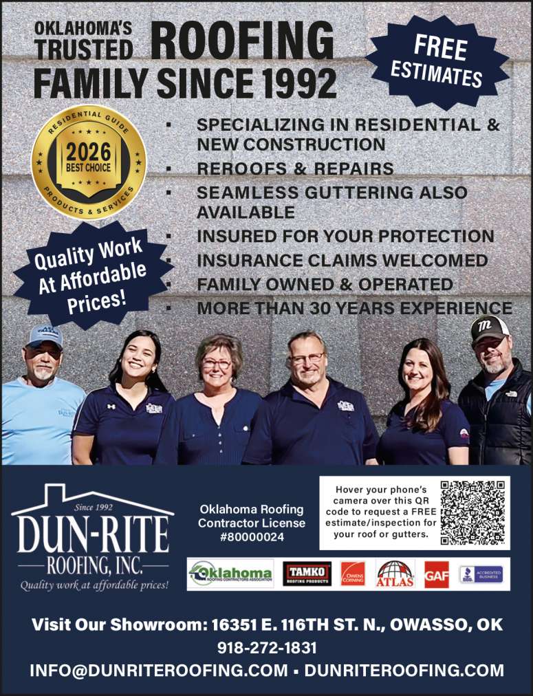 FREE roofing estimates Dun-Rite Roofing.