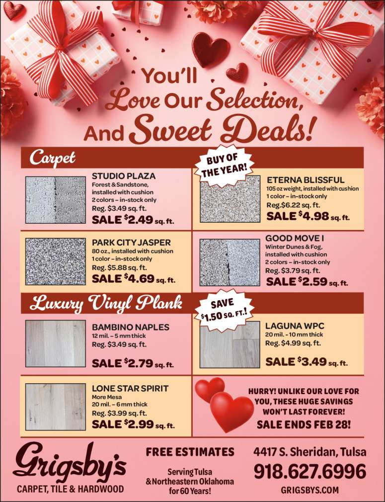 Grigsby's has discounted prices during their February sale.