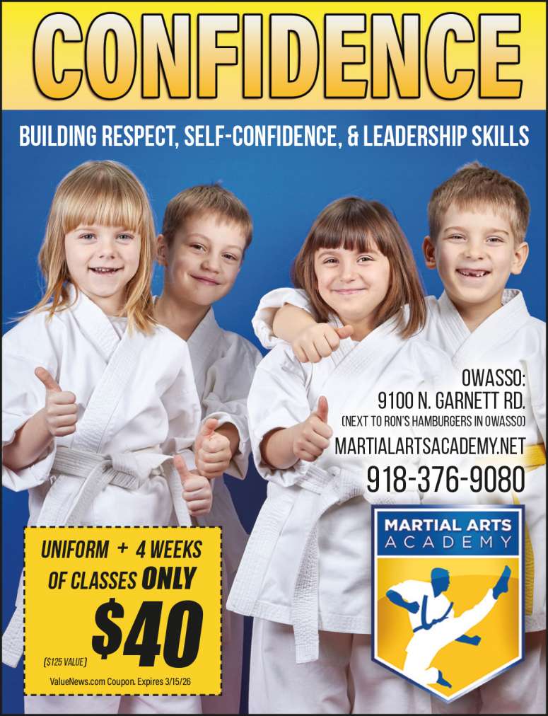 Individuals develop focus while practicing martial arts.