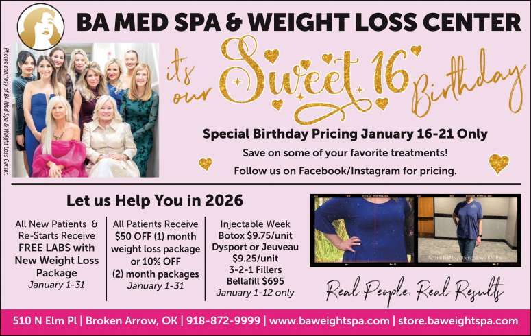 BA Med Spa Sweet 16 sale event.