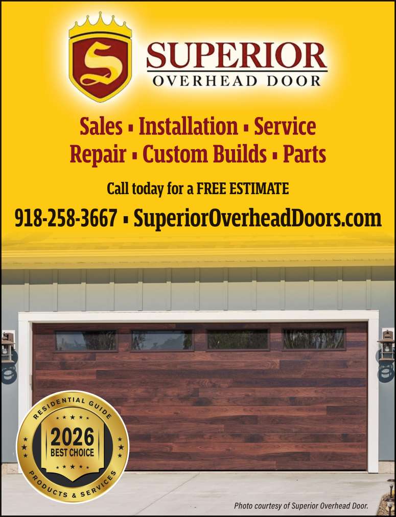 A stylish garage door from Superior Overhead Door.