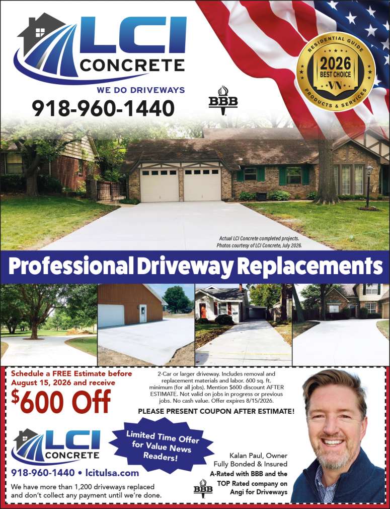 LCI Concrete $600 off coupon for Value News readers.
