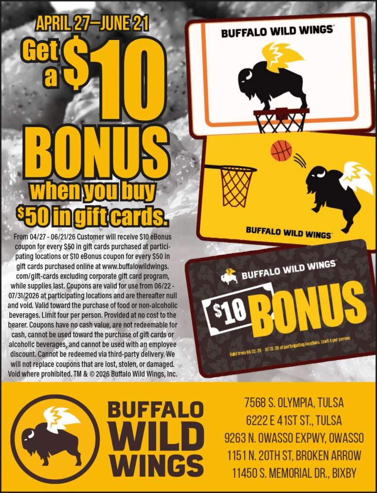 Buffalo Wild Wings Gift Card Bonus