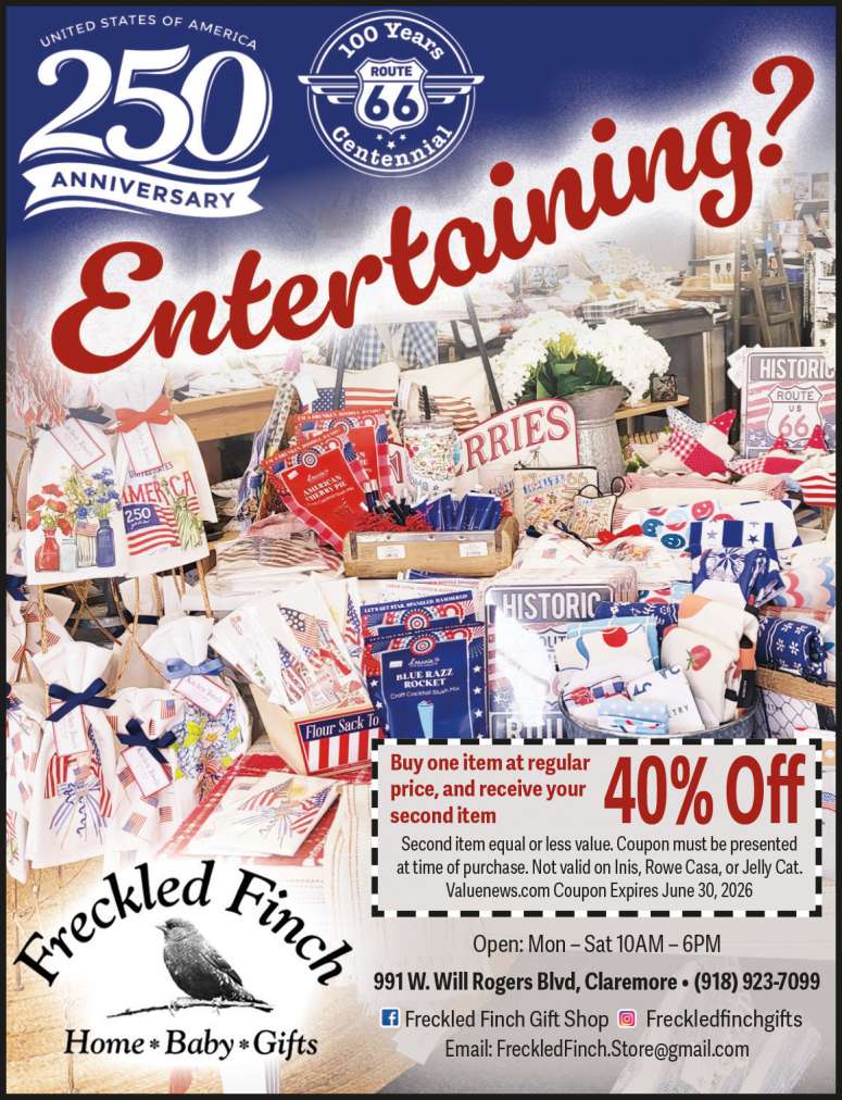 Patriotic decor for America's 250th birthday and Route 66 Centennial  at Freckled Finch Home • Baby • Gifts.