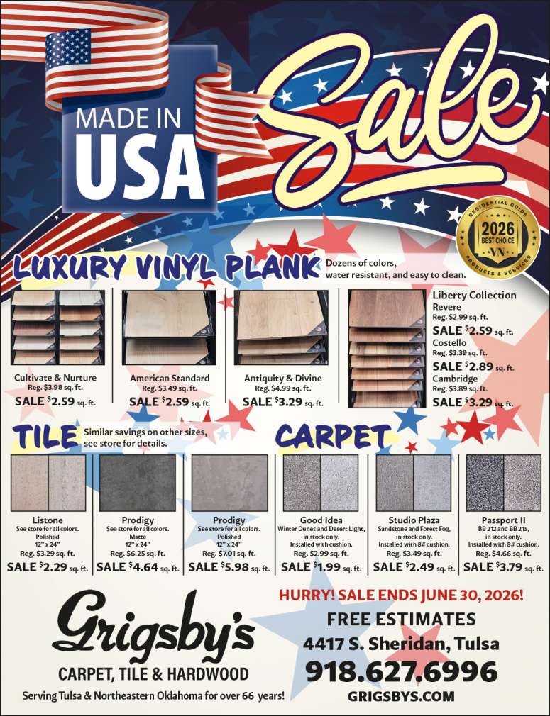 Grigsby's has discounted prices during their Made In USA sale.