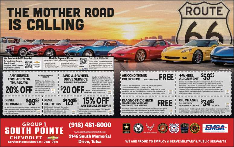 Service specials and maintenance coupons at Group 1 South Pointe Chevrolet.