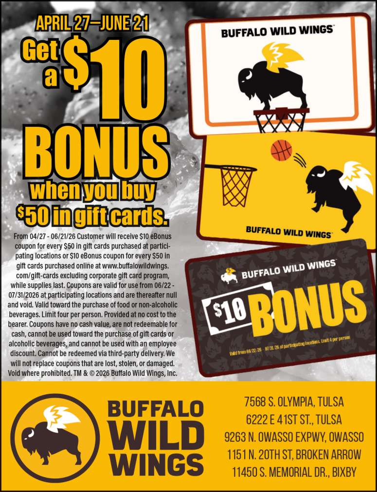 Buffalo Wild Wings Gift Card Bonus
