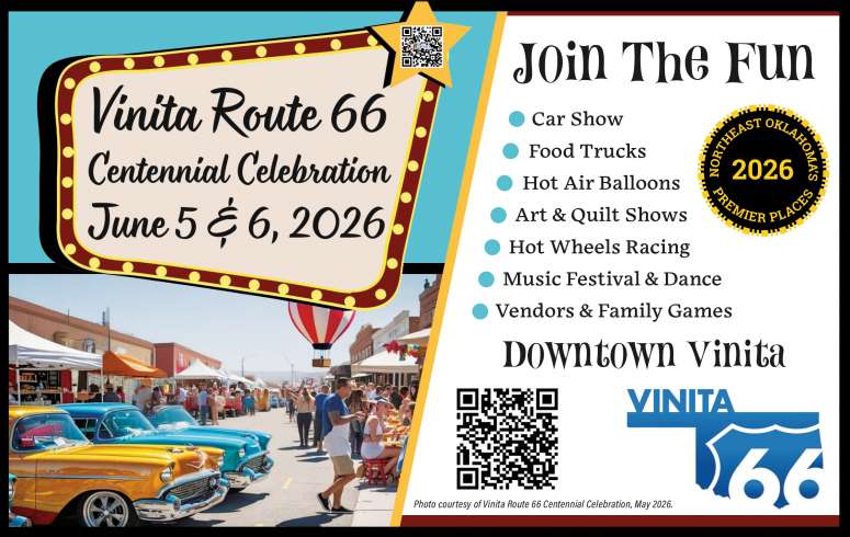 Join the fun during the Vinita Route 66 Centennial Celebration.