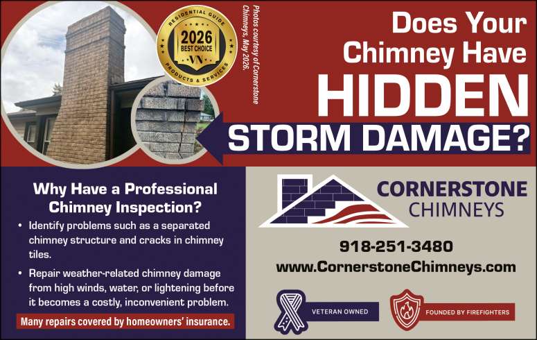 Certified chimney repair by Cornerstone Chimneys.
