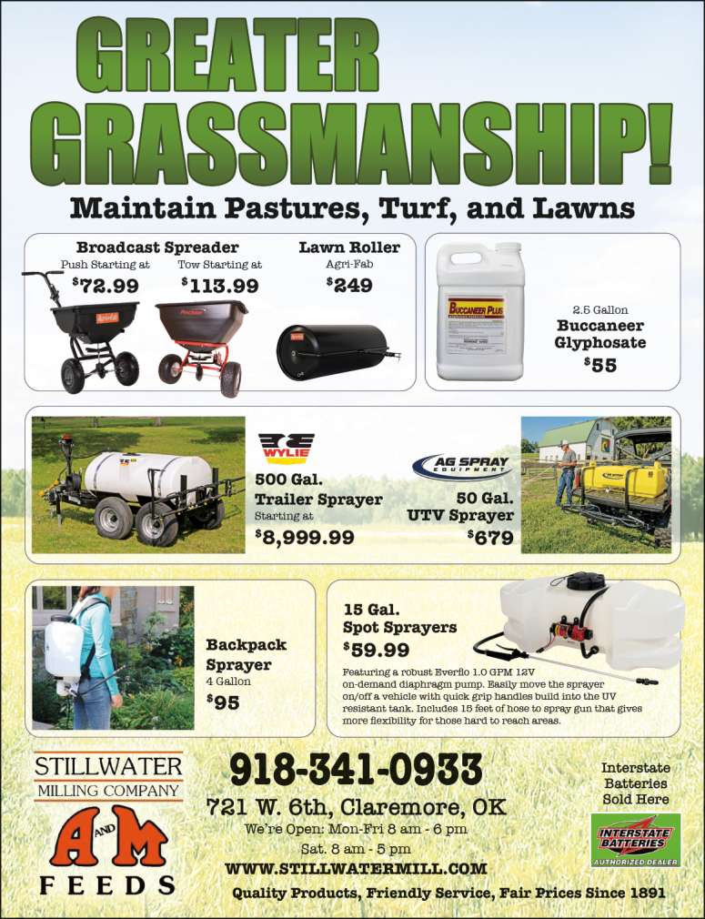 A selection of grassmanship products is available at Stillwater Milling Company.