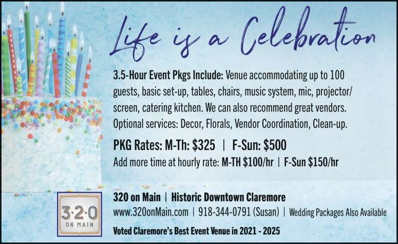 Host your celebration at Three Twenty On Main.