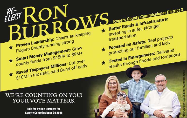 Ron Burrows is seeking reelection for Rogers County Commissioner District 3