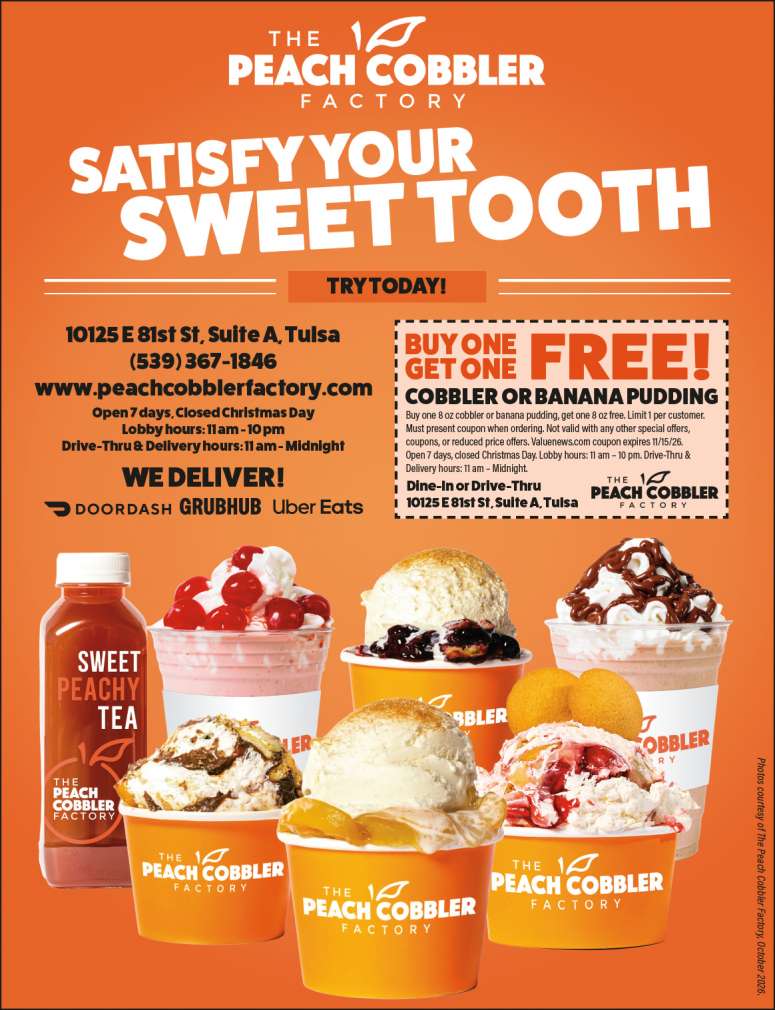 Satisfy your sweet tooth at The Peach Cobbler Factory.